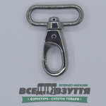 Карабин галантерейный 25мм (4018) цв. Темный никель