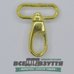 Карабин галантерейный 25мм (4018) цв. Золото