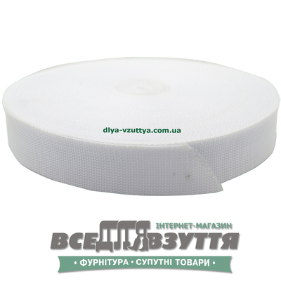 Лента ременная 40мм цв. Белый