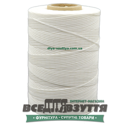 Шнур вощеный плоский 1.0мм 500м цв.Белый