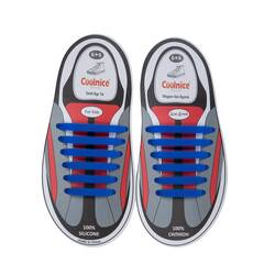 Силиконовые шнурки Coolnice 6+6 цв. Синий