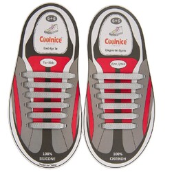 Силиконовые шнурки Coolnice 6+6 цв. Серебро