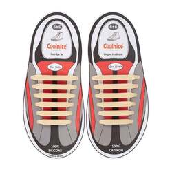 Силиконовые шнурки Coolnice 6+6 цв. Бежевый