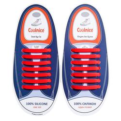Силиконовые шнурки Coolnice 7+7 One Size цв. Красный