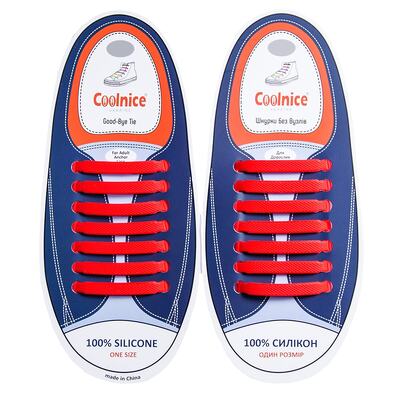 Силиконовые шнурки Coolnice 7+7 One Size цв. Красный