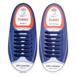Силиконовые шнурки Coolnice 7+7 One Size цв. Темно-синий