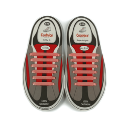 Силиконовые шнурки Coolnice 6+6 цв. Розовый металлик