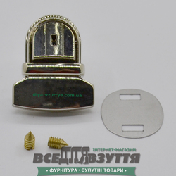 Замок на барсектку арт.4537 24мм цв. Хром