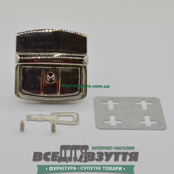 Замок на барсектку арт.4540 42мм цв. Хром