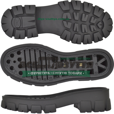 3330 PU  р. 36-41  цв. ЧЕРНЫЙ  / Подошва женская