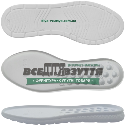 3398 PU р. 36-41  цв. Белый  Подошва женская