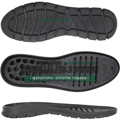 5437 PU р.39-45 цв. Черный / Подошва мужская 