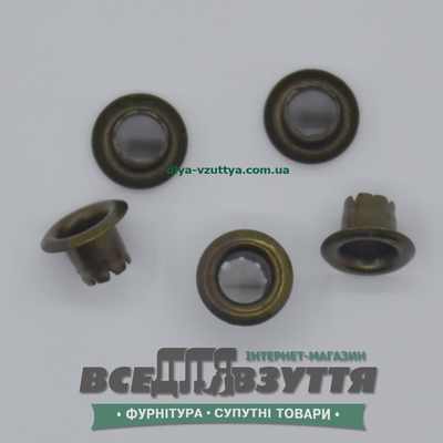 Блочка под шнурок Ø 5,2 мм (3511) цв. Антик