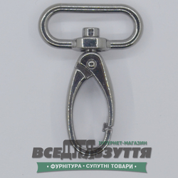 Карабин галантерейный 30мм (4001) цв. Темный никель