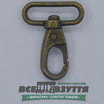 Карабин галантерейный 25мм (4018) цв. Антик