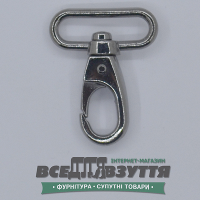 Карабин галантерейный 25мм (4018) цв. Темный никель