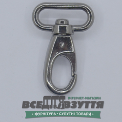 Карабин галантерейный 20мм (4019) цв. Темный никель