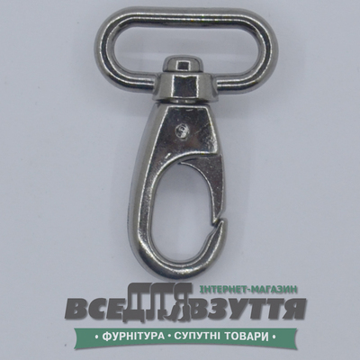 Карабин галантерейный 20мм (4019) цв. Темный никель