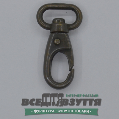 Карабин галантерейный 15мм (4020) цв. Антик