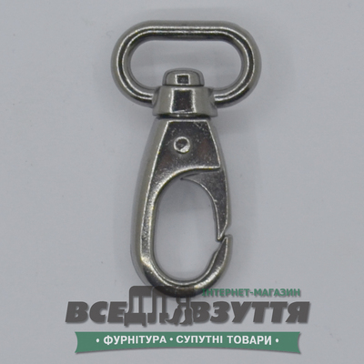 Карабин галантерейный 15мм (4020) цв. Темный никель