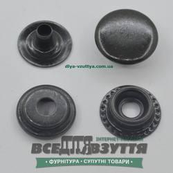 Кнопка металлическая гладкая КАППА Ø 15мм цв. Черный