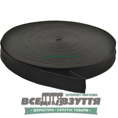 Лента ременная 30мм цв. Черный