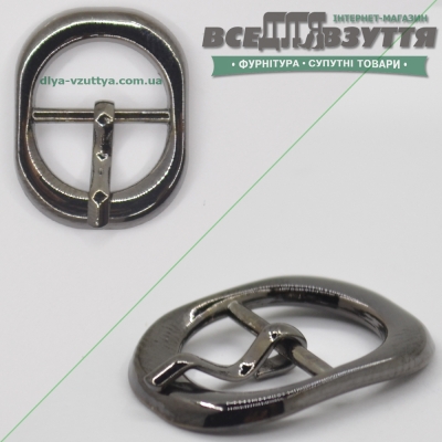 Пряжка для обуви (34128) 14,5мм цв. Темный никель