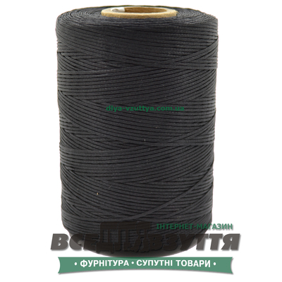 Шнур вощеный плоский 1.0мм 500м цв.Черный