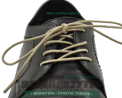 Шнурок вощеный круглый 1.2.0 (50см) светло-бежевый.