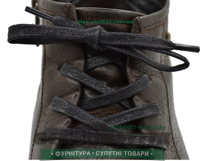 Шнурок вощеный плоский 2х5 (90см) черный