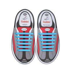 Силиконовые шнурки Coolnice 6+6 цв. Голубой