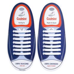 Силиконовые шнурки Coolnice 7+7 One Size цв. Белый