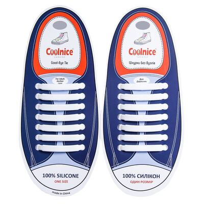 Силиконовые шнурки Coolnice 7+7 One Size цв. Белый
