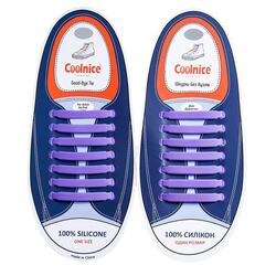 Силиконовые шнурки Coolnice 7+7 One Size цв. Фиолетовый
