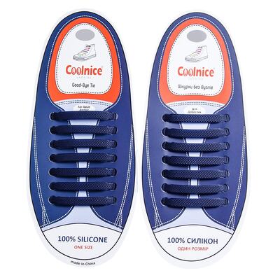 Силиконовые шнурки Coolnice 7+7 One Size цв. Темно-синий